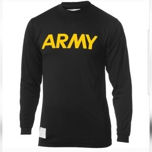 U.S. Army Commercial Physical Fitness Uniform Long Sleeve Tee - Black Size Small